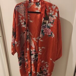 Floral Kimono Robe - Red